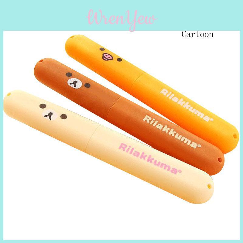 Colorful Portable Toothbrush Cover Holder With Cute Bear Design For Travel Protection