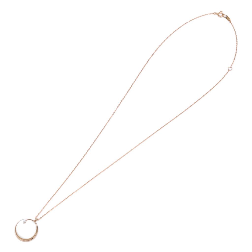 STAR JEWELRY 18K 0.03ct Diamond Mother of Pearl Necklace & Earring Set Necklace Pink goldUsed