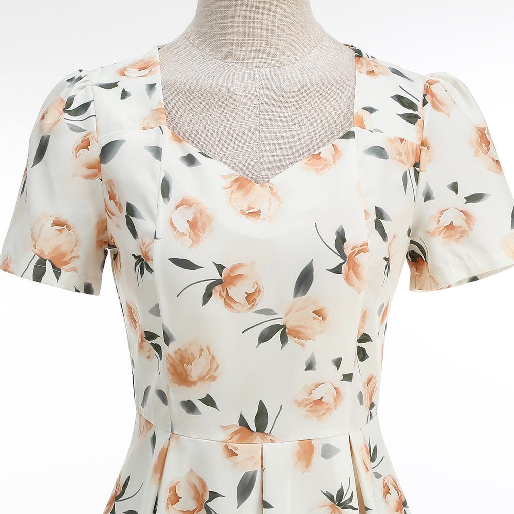 Women's Fashion Color Short Sleeve Dress