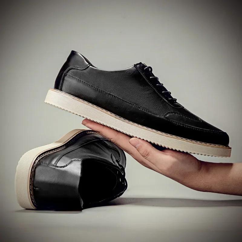 New Men's Casual Shoes Genuine Leather Men's Office Dress Shoes High Quality Mens Loafers Hard Wearing Non-slip Chaussure Hommes