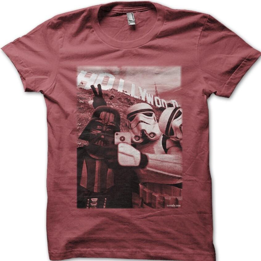 Star Wars StormTrooper and Darth Vader JEDI Selfie HOLLYWOOD cotton t-shirt 9773 S разноцветный