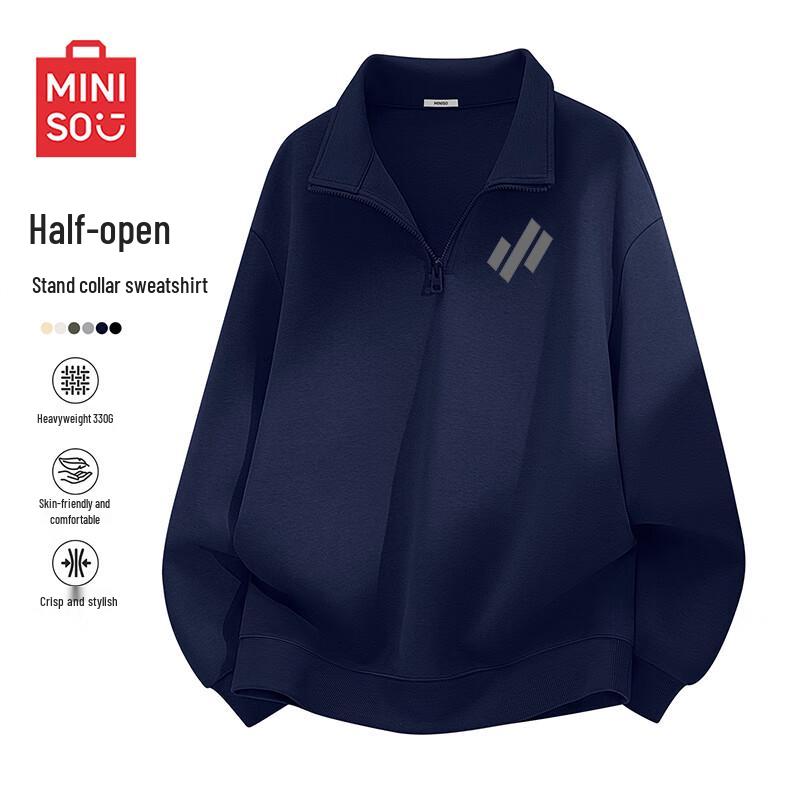 MINISO Men's Half-Zip Stand Collar Sweatshirt
