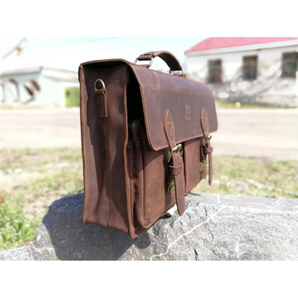New Leather Messenger Bag for Men, Brown Leather Satchel, Mens Messenger HandBag, Mens Leather Laptop Bag, Personalized Leather Briefcase