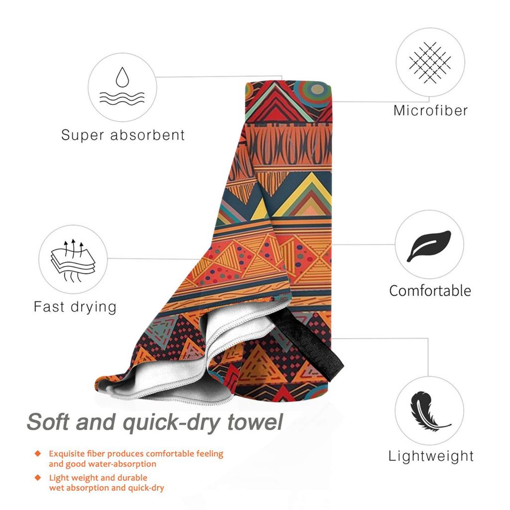 Tribal Ethnic (earth Colors) Beach Towel Soft Microfiber Quick Dry Absorbent Quick Towels For Pool