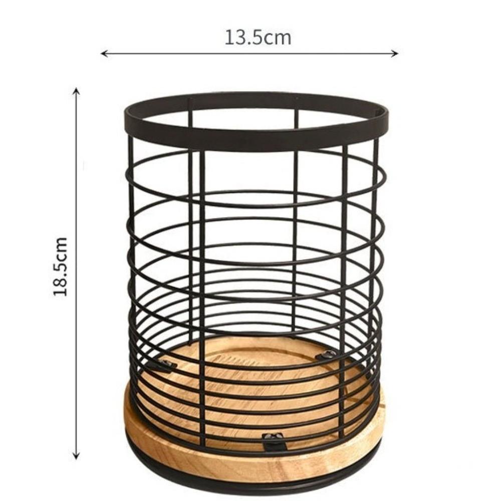 Wooden Base Kitchen Storage Bucket Drainage Hole Cooking Utensil Rack  Kitchen Storage
