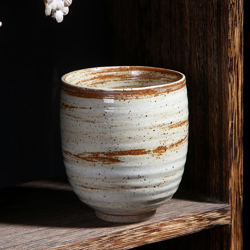 

Japanese coarse pottery teacup single large pure handmade retro master cup ceramic coffee cup in ancient 200ml