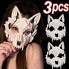 2025 New Halloween Mask Half-face Mask Cos Dragon God Fierce Tiger Night Fork Tengu Man Wolf Mask Performance Skull Masks