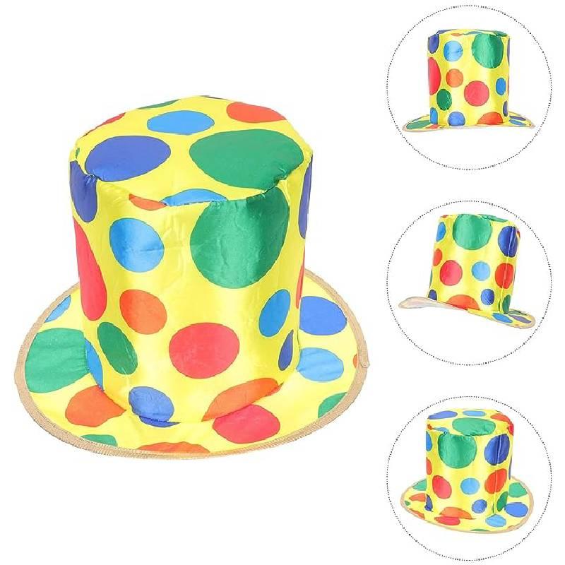 Halloween Party Performance Hat Clown Polka Dot Top Hat Magic Jazz Hat High Top Hat