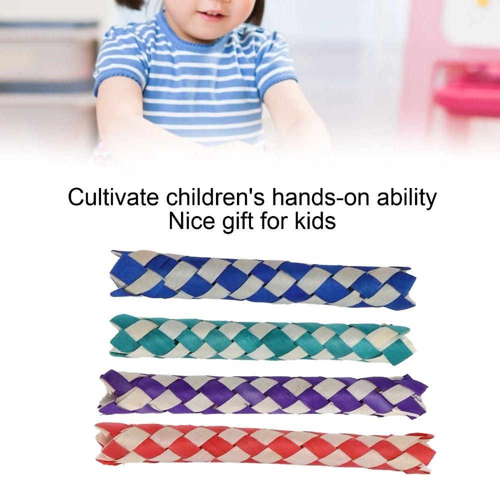3PCS/5PCS/6PCS Stress Relief Chinese Finger Trap Natural Bamboo Bird Chew Toy Puzzle Toy  Gag Gift