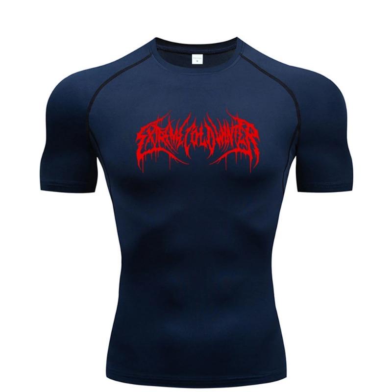 Abbigliamento Fitness Estivo Felpa a Compressione Manica Corta Uomo Corsa Asciugatura Rapida Top Palestra Allenamento Bodybuilding Maglietta