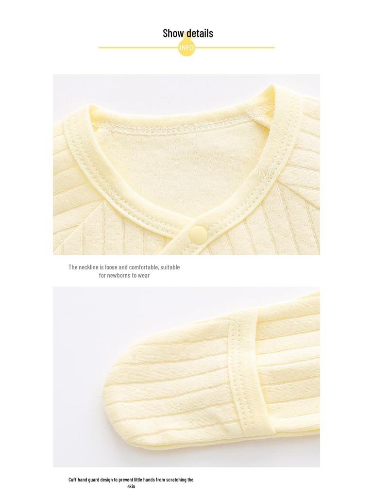 Newborn Asymmetrical Collar Jumpsuit with Hand and Foot Covers for Spring and Autumn