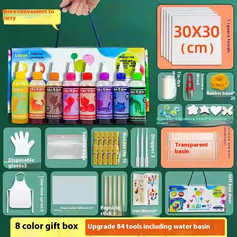 Fabric Dyes Tie Dye Pigments Tool Material Package DIY Handmade No Cooking Rubbing Plant Dyes Children's Drawing Graffiti