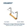 STRADPET Titanium U-type Chinrest Clamps for Violin, 38mm U-type