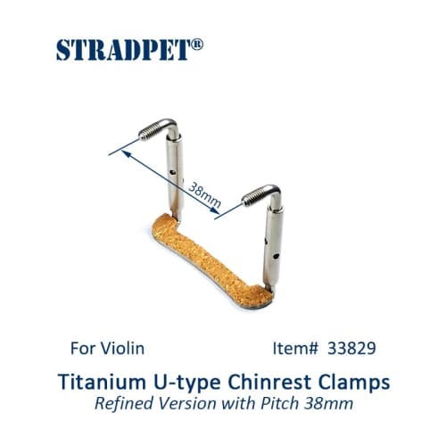 STRADPET Titanium U-type Chinrest Clamps for Violin, 38mm U-type