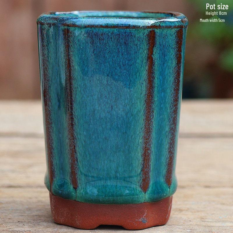 Handmade Retro Zisha Ceramic Pot for Succulents, Orchid, and Asparagus - Breathable Small Flower Pot