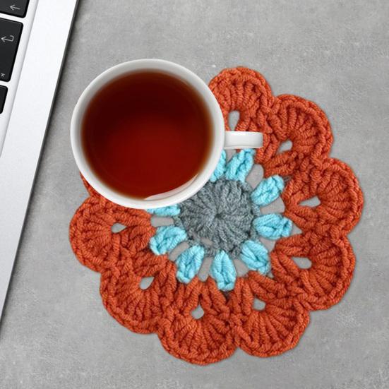 Flower Knitted Coasters Heat Insulation Placemat Non-slip Coaster Anti-scald Table Mats Kitchen Accessory
