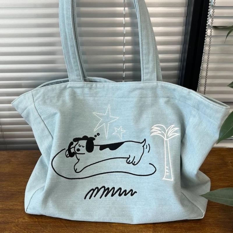 

Dog Cowboy Tote Bag The New Portable Go-out with A Travel Shoulder Bag синій