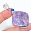 Russian Charoite, Blue Topaz 925 Sterling Silver Jewelry Pendant 2.36" SU-8458