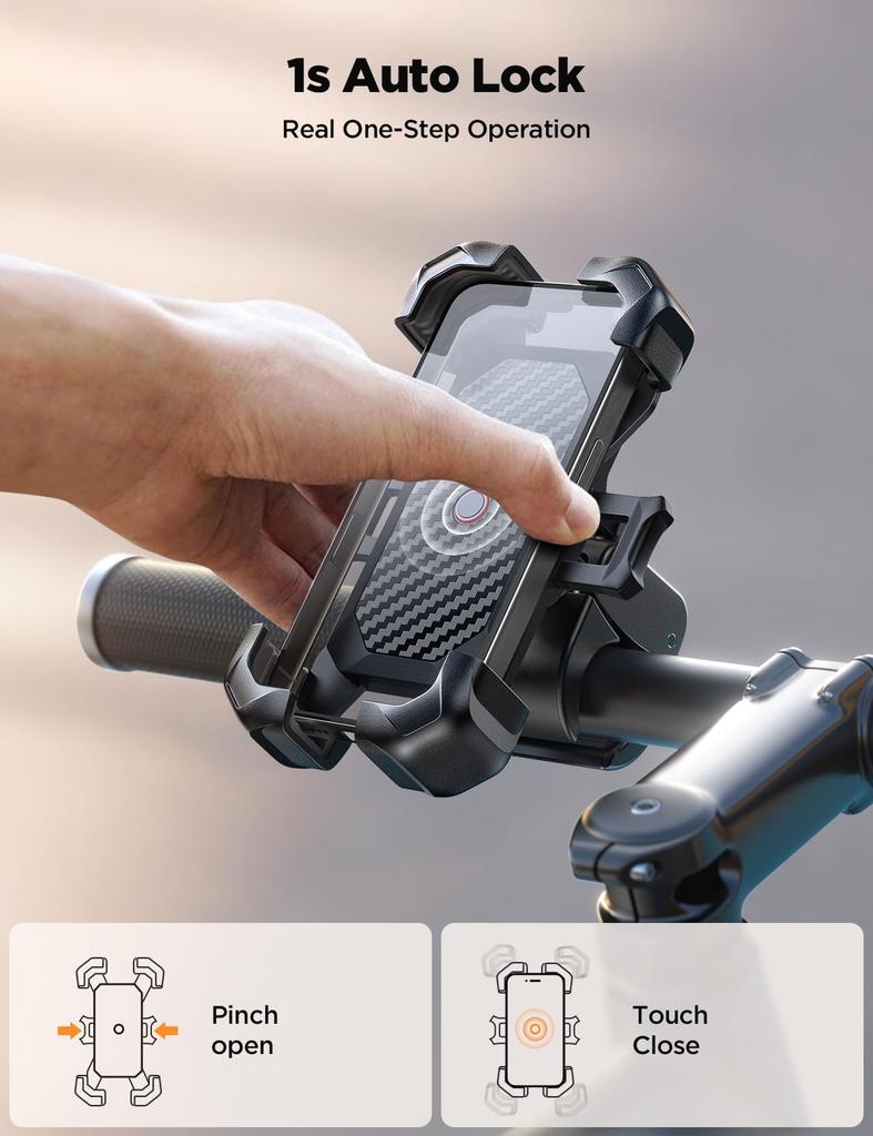 JOYROOM 2024 Motorcycle Phone Vibration Stand Mount for Bicycles and Smartphone Secures Strong Easy Compatible with iPhone Samsung Galaxy Holder,