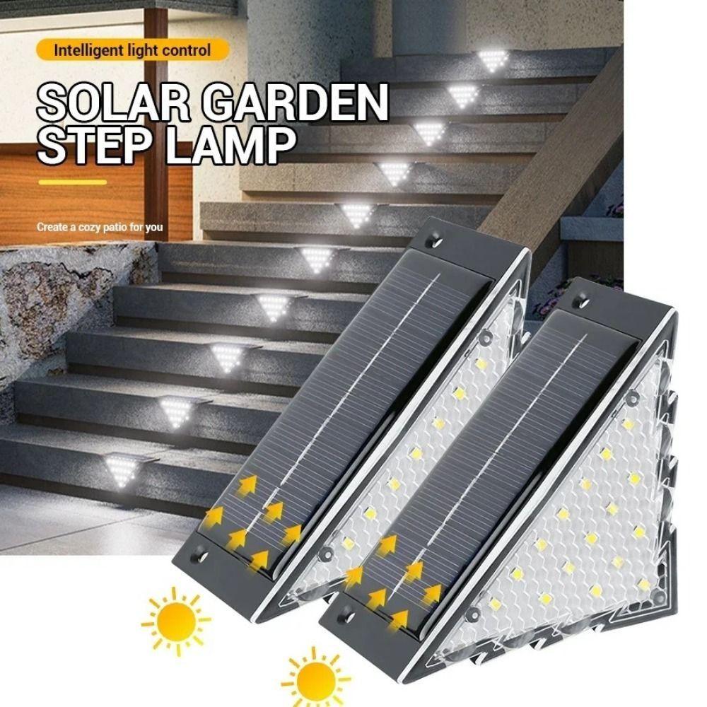 White/Warm Light Outdoor Solar Step Lights Landscape Light Terrace Guardrail Decoration
