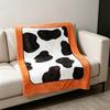 Flannel Cow Print Blanket, Soft Warm Fuzzy Fleece Throw Blanket, Cozy Plush Blanket for Couch Bed Travel