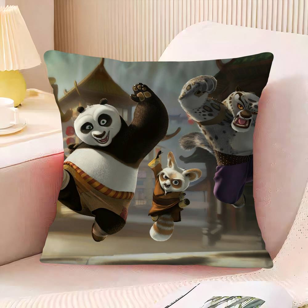 

Кунг-фу Аниме Панды Персонализированная Подушка Пылезащитный Чехол Спальня Детская Вечеринка Украшение Наволочка День Рождения Детский Подарок 16x16Inch
