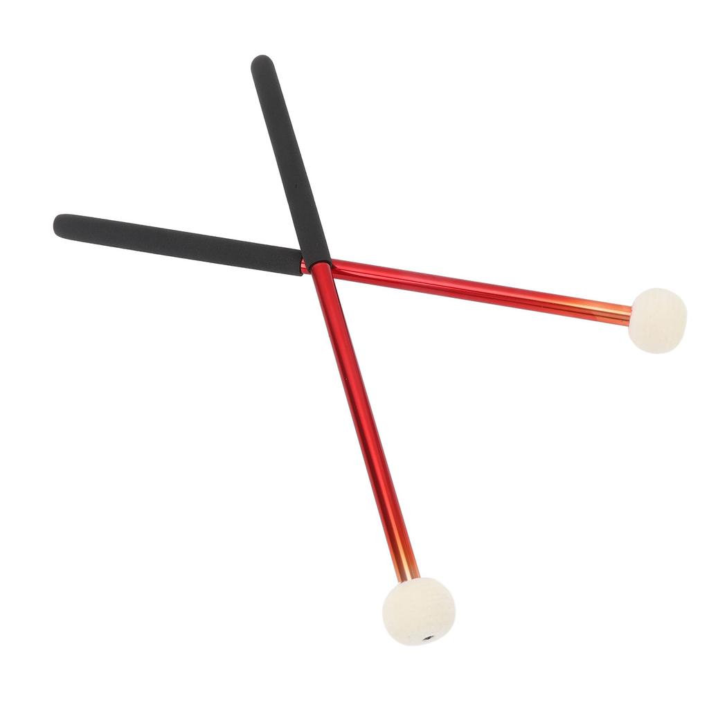 2 Pcs Timpani Mallet Soft Wool Felt Head Anti Slip Rubber Handle Alloy Percussion Stick
