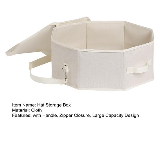 Hat Box with Adjustable Shoulder Strap Zipper Closure Large Capacity Men Women Hat Storage Bag Foldable Portable Hat Organizer