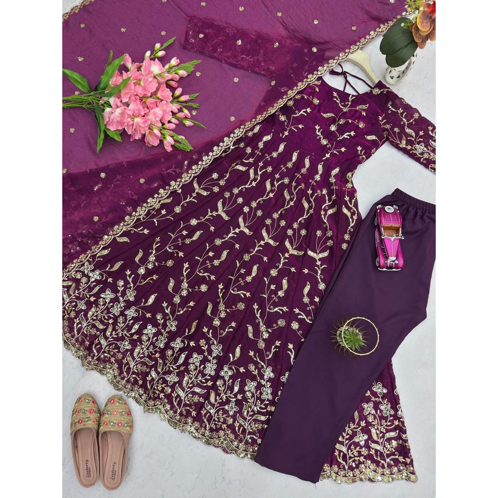 Indischer Pakistani Designer Anarkali Anzug Hochzeitsfeier Kleidung Ethnisch Salwar Kameez