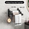 Punch-Free Multi-Bar Bathroom Towel Rack and Hanger Shelf