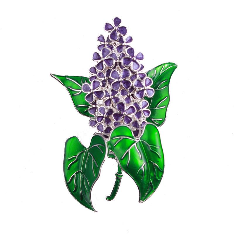 

Винтажная эмалевая брошь в виде цветка сирени: Элегантный кардиган в китайском стиле, аксессуар для платья