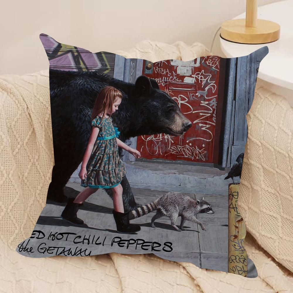 Hot Chili PPeppers Band Cushion Cover Soft Plush Fabric DoubleSided Printed Sofa Cushion Cover for All Seasons Home Decor Gift