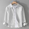 Camicia a Maniche Lunghe da Uomo, Camicia Larga in Cotone Fresco Artistico con Collo a Revers, Giacca Sottile da Campeggio all'Aperto, Cardigan Top