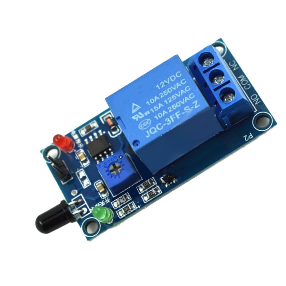 DC 12V Fire Detection Module 60 Degree Detection Angle Fire Alarm Sensor Relay Module  Factory