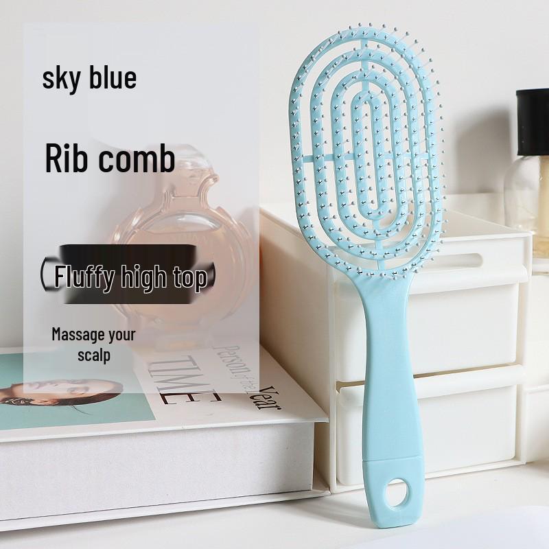 Žebrovaný hřeben: Dámský uhlazený a vysoký nadýchaný masážní kadeřnický hřeben