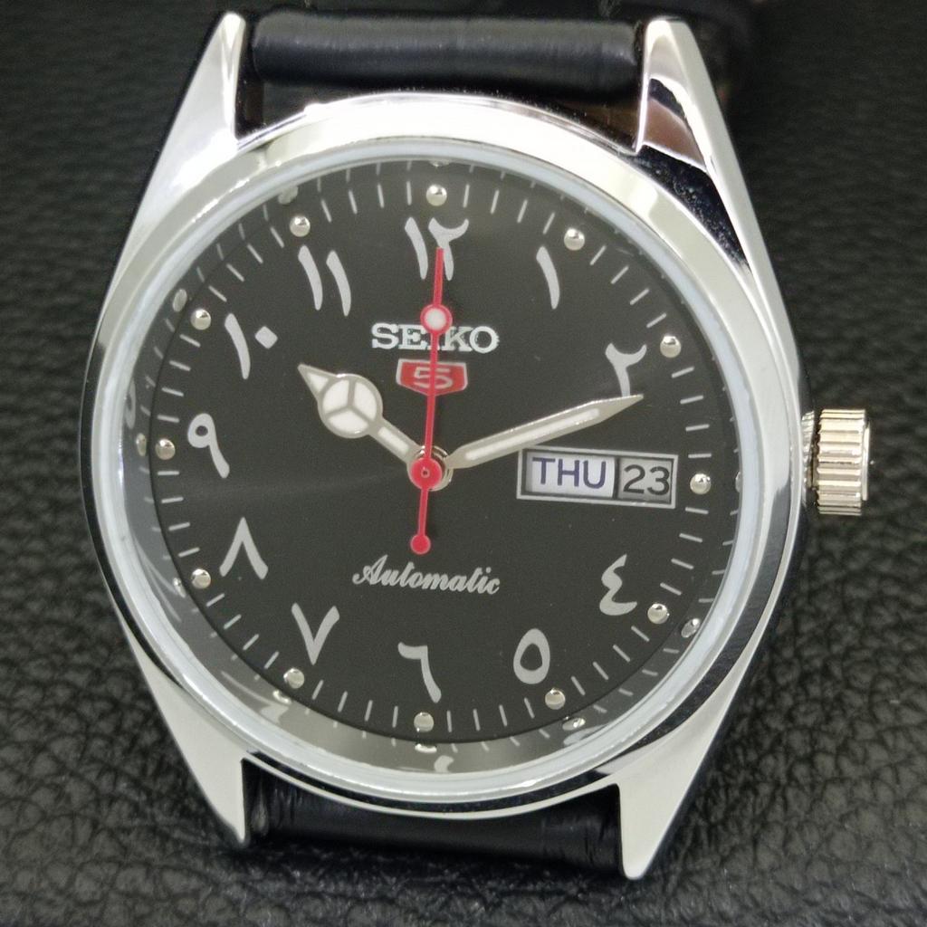 AUTOMATIC VINTAGE REFURBISHED SEIKO 5 6309A JAPAN MENS BLACK WATCH A441174-4 Sk-a441174