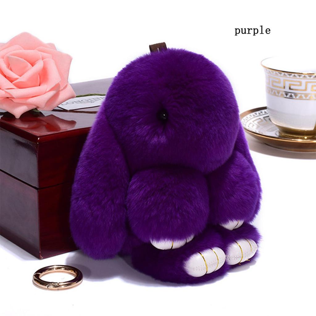 Cute Decoration Gift Key Chain Bag Pendant Plush Bunny Toy Rex Rabbit Fur