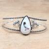 White Solar Quartz Gemstone Jewelry Cuff Bracelets 7''Adjustable