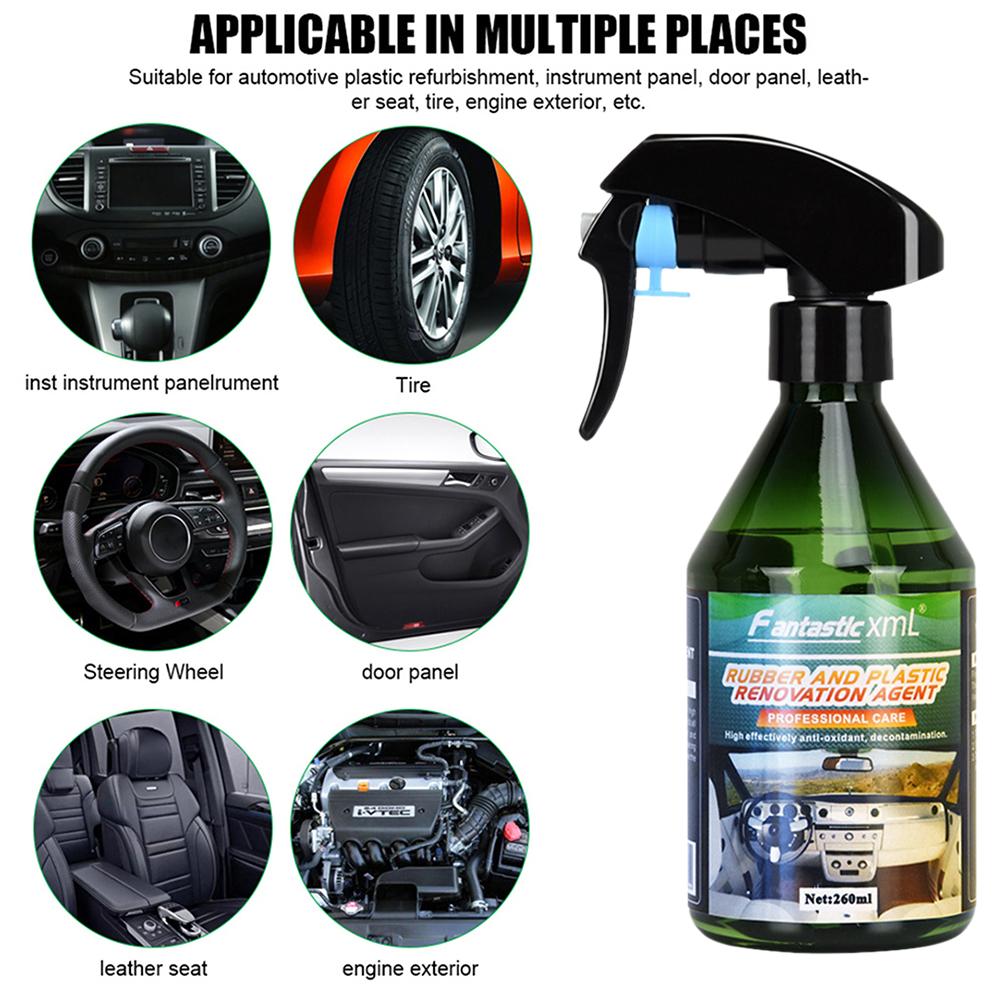 260ml Universal Car Interior Rubber And Plastic Retreading Agent Auto Hydrophobic Polish Nano Coating Spray Scratch Repair Agent