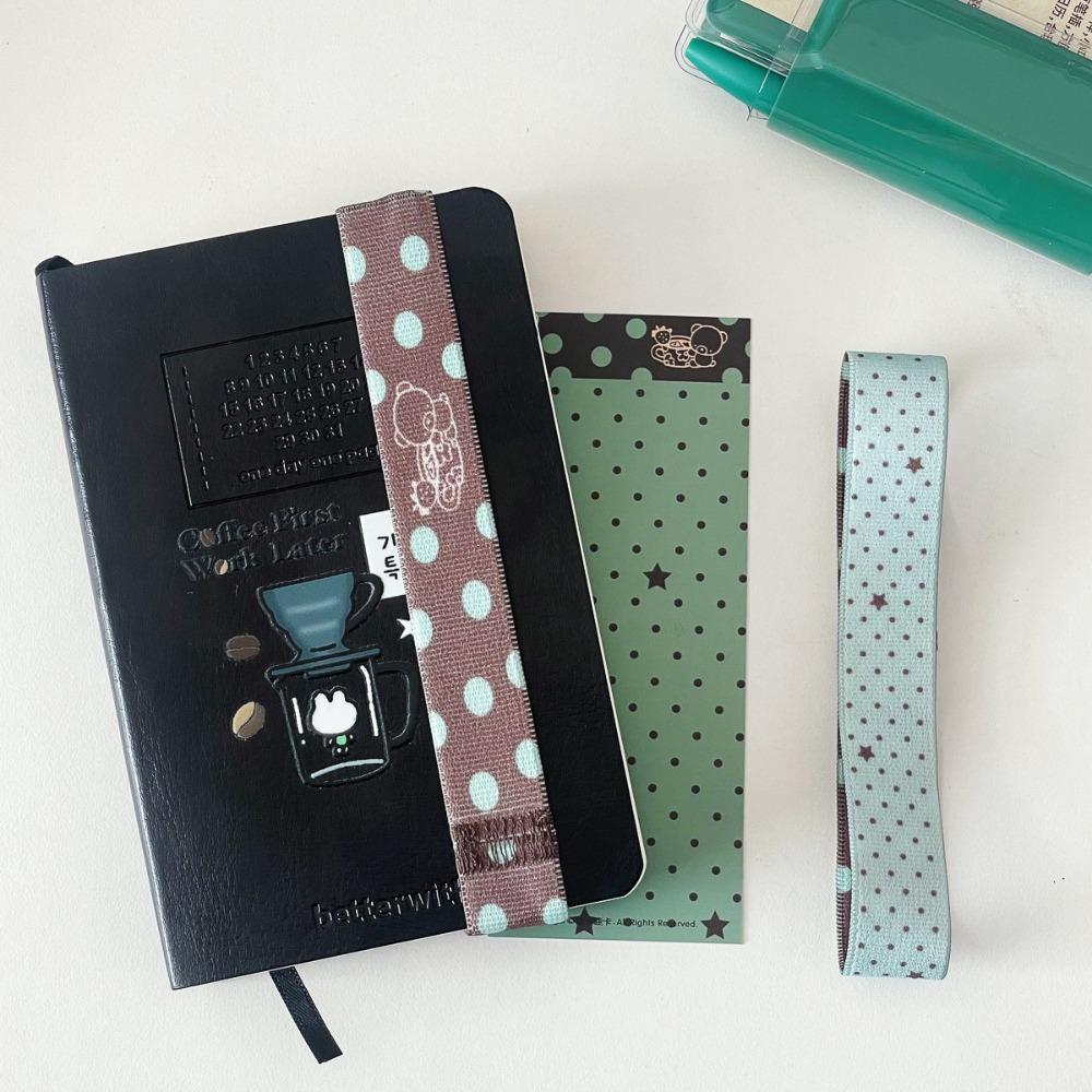

Double-sided Pattern Design Notebook Straps Adjustable Star Decor A7/M5 Binder Tie Band Notebook Tie Straps School Office