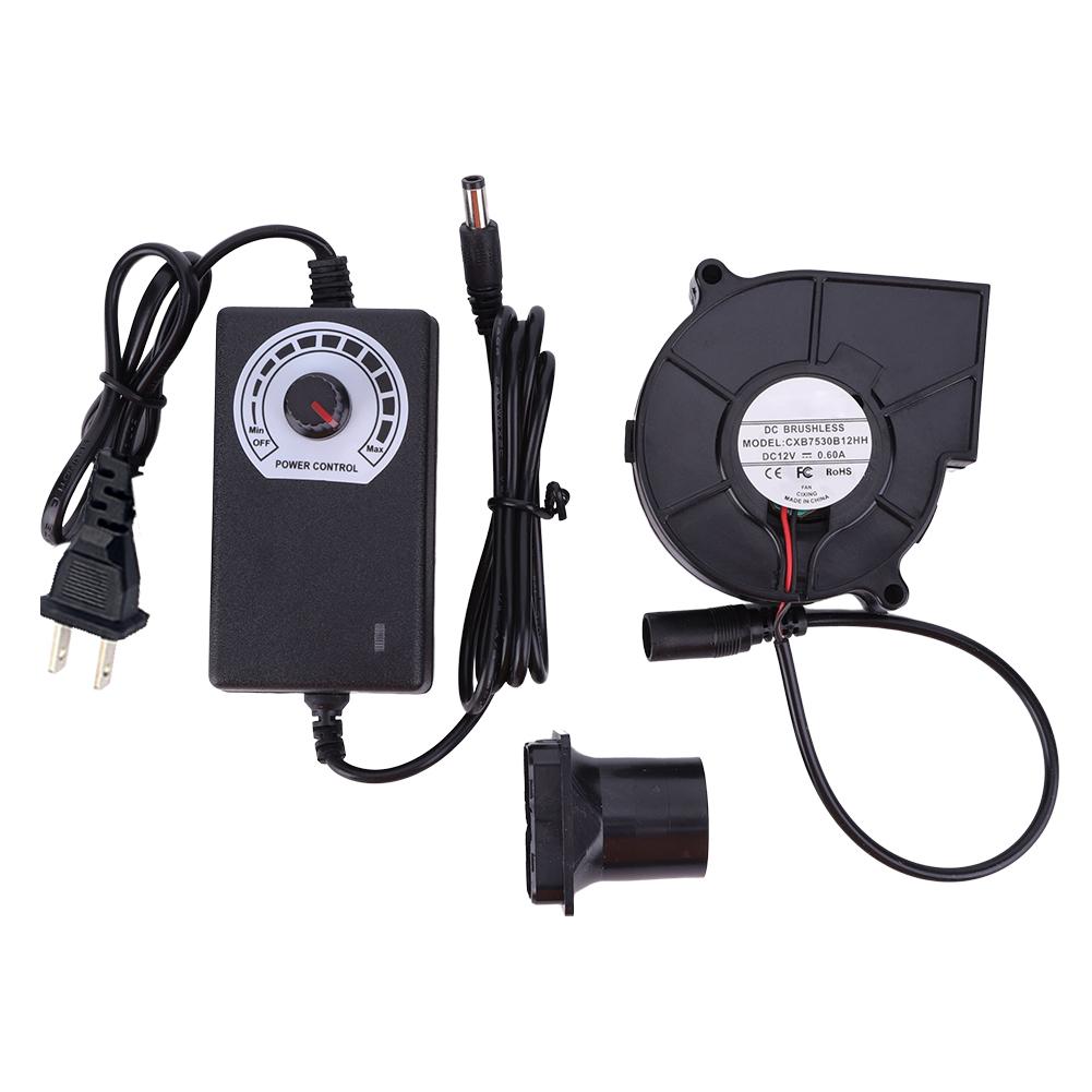 3800RPM Air Blower US/EU Plug DC 12V Barbecue Fan with Variable Speed Controller Blower Fan for Picnic Grill Wood Stove Cooking