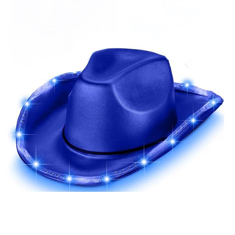 Light Up Cowboy Hats LED Wedding Hats Neon Sparkly Hats Gift for Bridal Wedding Shower Dance Bachelor Party Prom