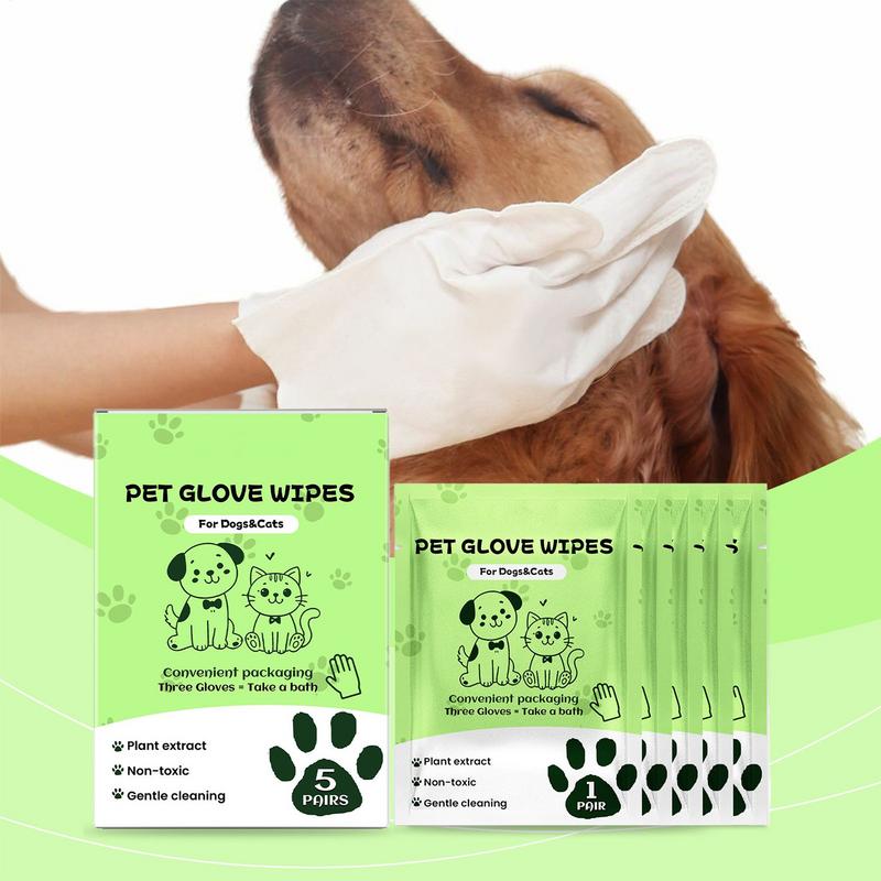

Pet Cleaning Gloves For Dogs Comfortable 5 Pairs No Rinse Dog Grooming Wipes Washing Gloves Gentle Puppy Scrubber Kitten Washing CHINA