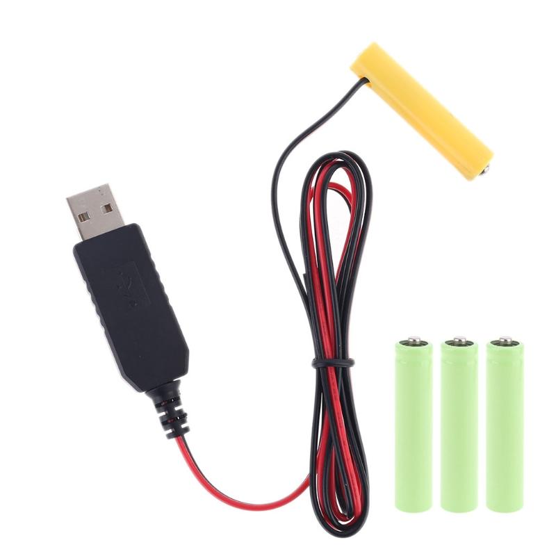 Battery Eliminator USB Power SupplyCable Replace 1.5V AAA Battery for Radio Electric Toy Clock LED Strip Lamp Calculator