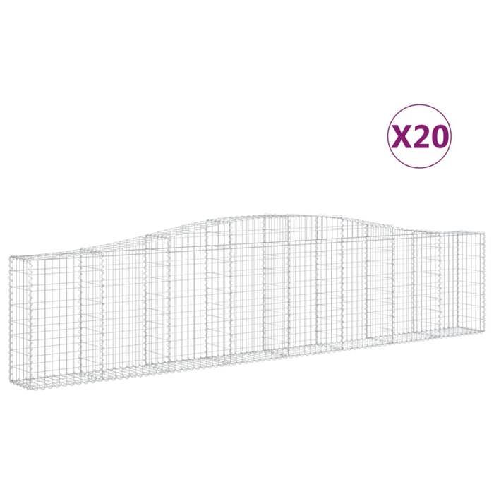 VidaXL 20x Arched Gabion Baskets Arched Gabion Cages Gabion Walls Garden Fences Terrace Outdoor 3145823