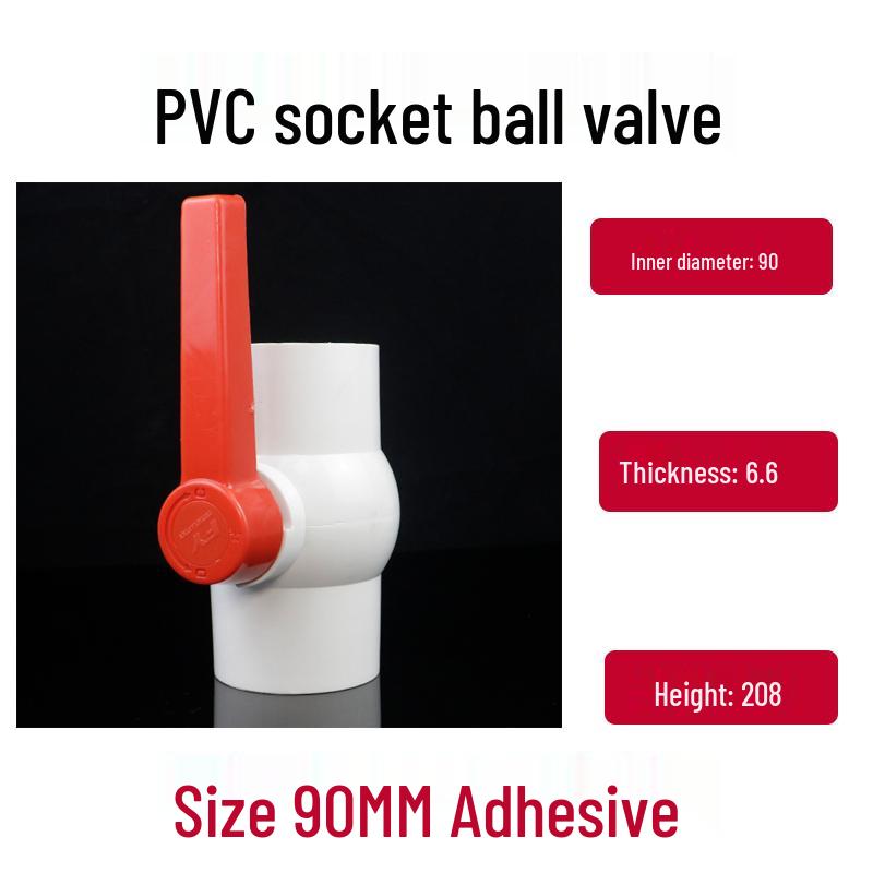 PVC Ball Valve with Threaded Inner Teeth for Water Supply (Sizes: 20, 25, 32, 40, 50, 63, 75, 90, 110)