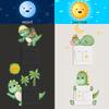 Glow-in-the-dark Dinosaur, Sun, And Moon Light Switch Stickers For Bedroom And Living Room Decorative Walls.