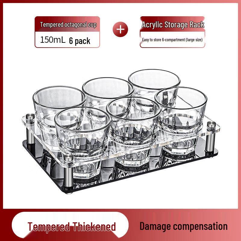 Qiewei Tempered Octagonal Glass Tumbler