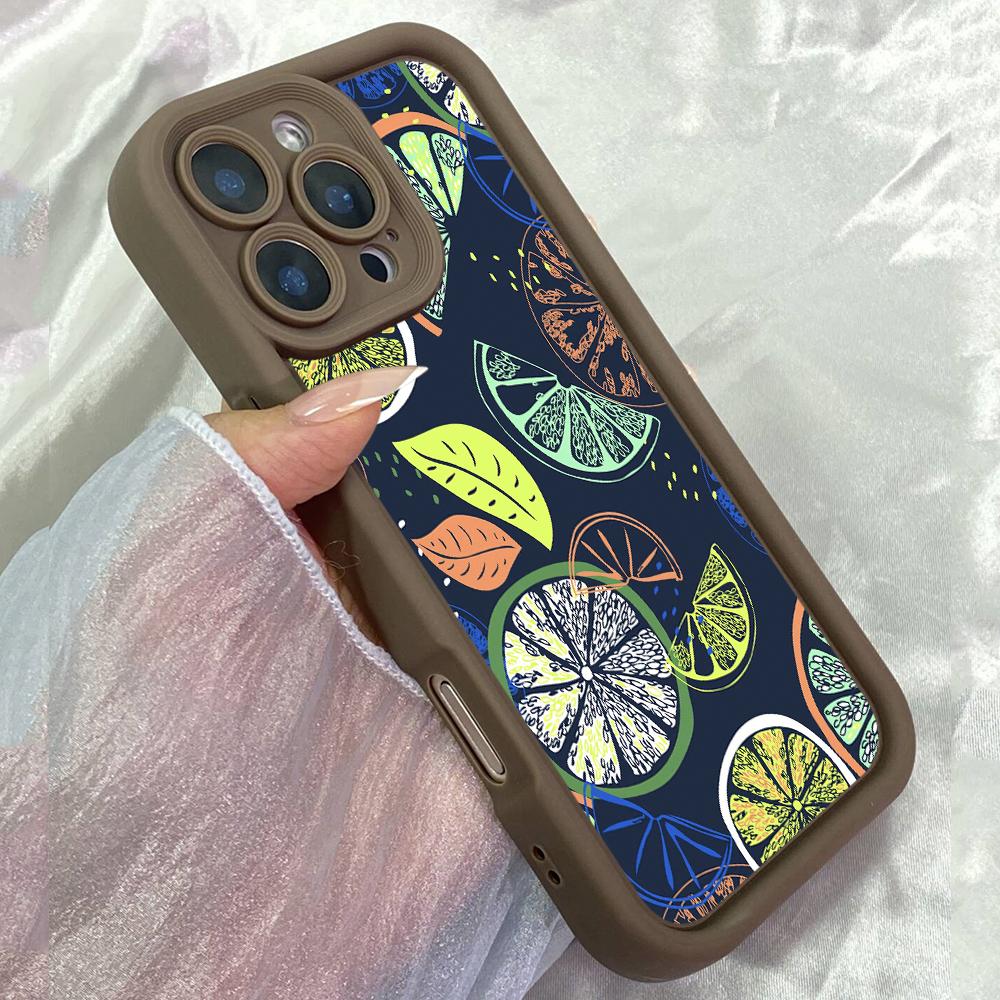 

JT170 Citrus Summer Fruit for iPhone 17 16 15 14 Pro Max Samsung S26 S25 Ultra A17 A16 A07 A56 A15 Xiaomi 15T Redmi 15c 14C Note 13 14 Soft TPU Case Redmi 15C 4G/5G(171.6) коричневий