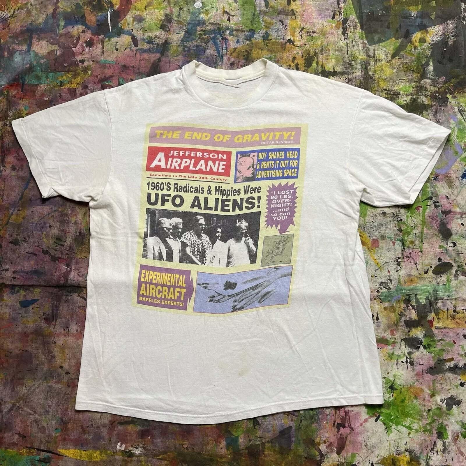 vtg Merry Christmas Jefferson Airplane Band White Full Size Shirt BL537 XXXL